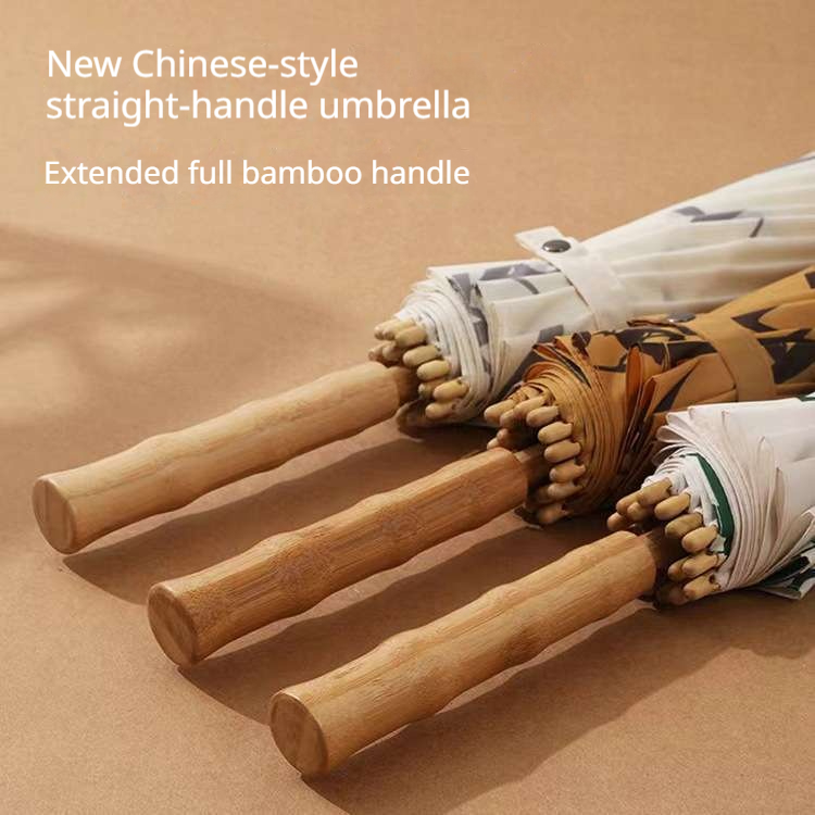 Golf Umbrella Large - Grand parapluie en bambou de style